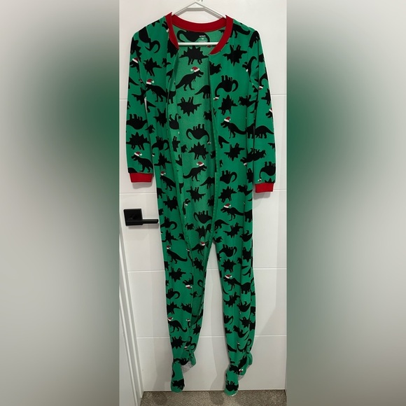 Carter's: Youth Fleece Footed Onesie- Size 14 with Dinosaur Design - Picture 2 of 7